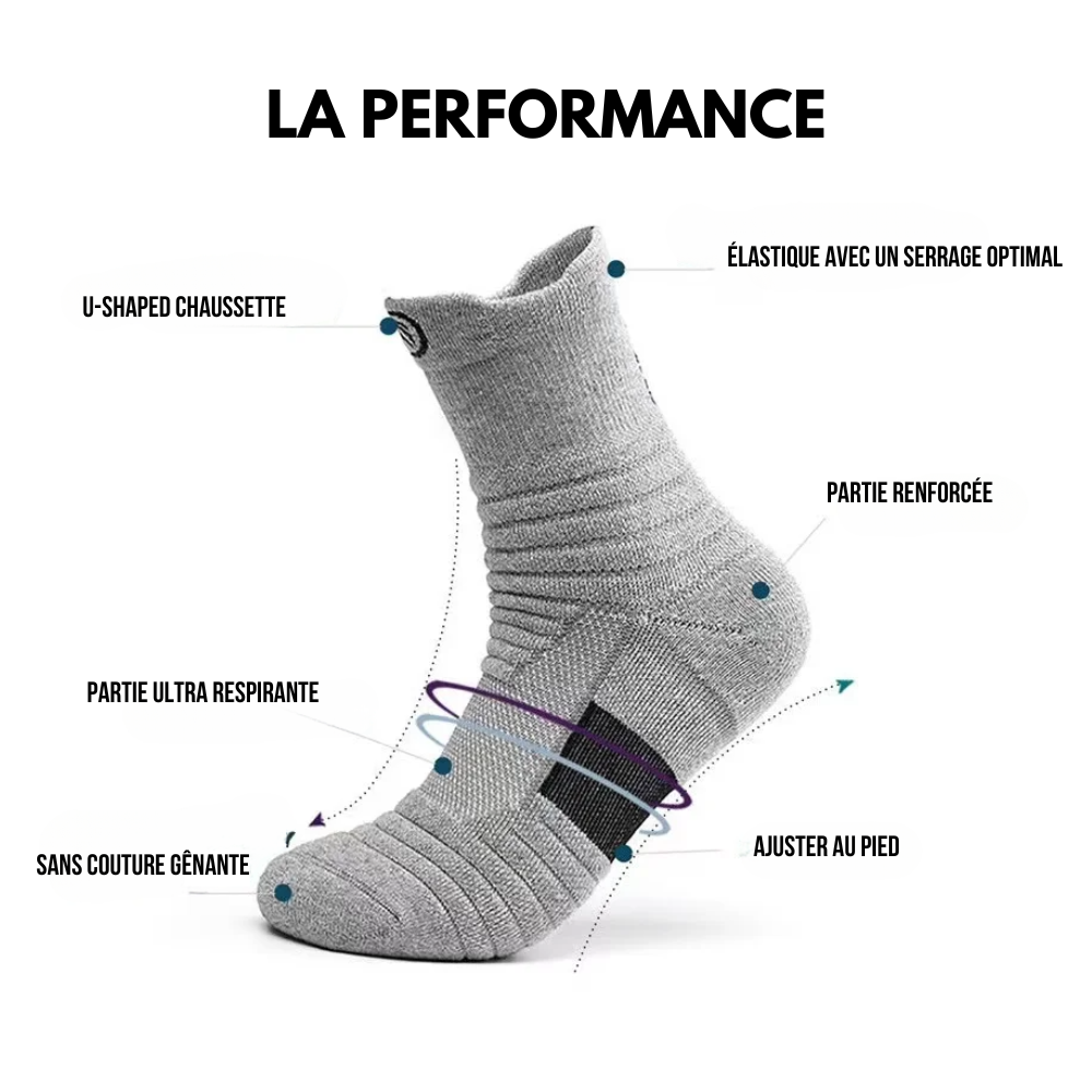 Chaussettes de Basketball Mi-Montante Crew - Pack de 3